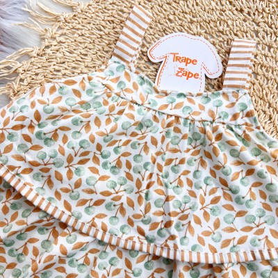 Conj. Batinha Maçã Verde e Short - Areia e Verde